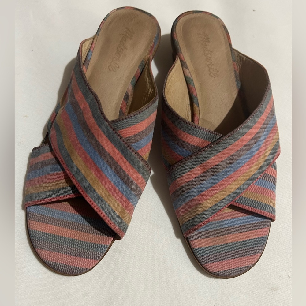 Madewell the Ruthie crisscross striped mules - Picture 4 of 11